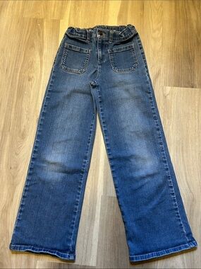 Primary Kids Patch Pocket Wide Leg Jeans size 8